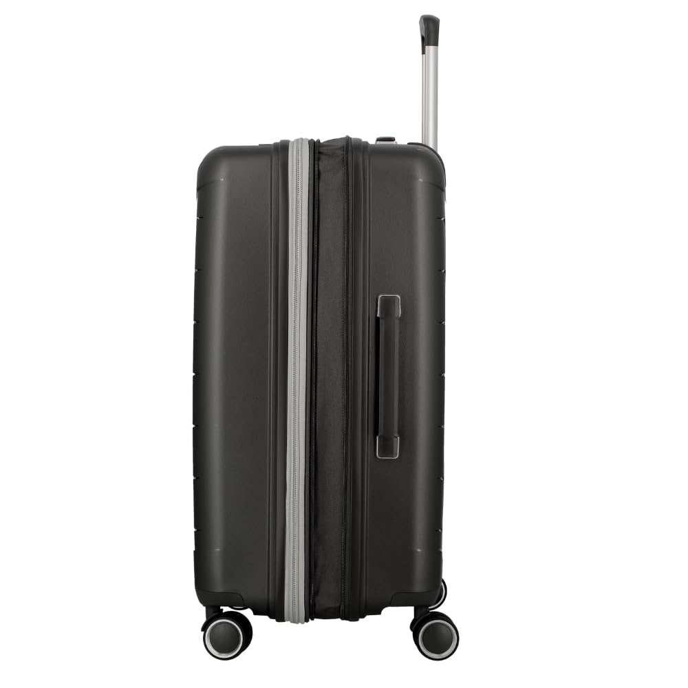 JUMP FURANO 2 Carbon Black-Set of 2- Large & Cabin-76,55 cm Expandable Hardsided 8 Wheel Luggage with TSA Lock