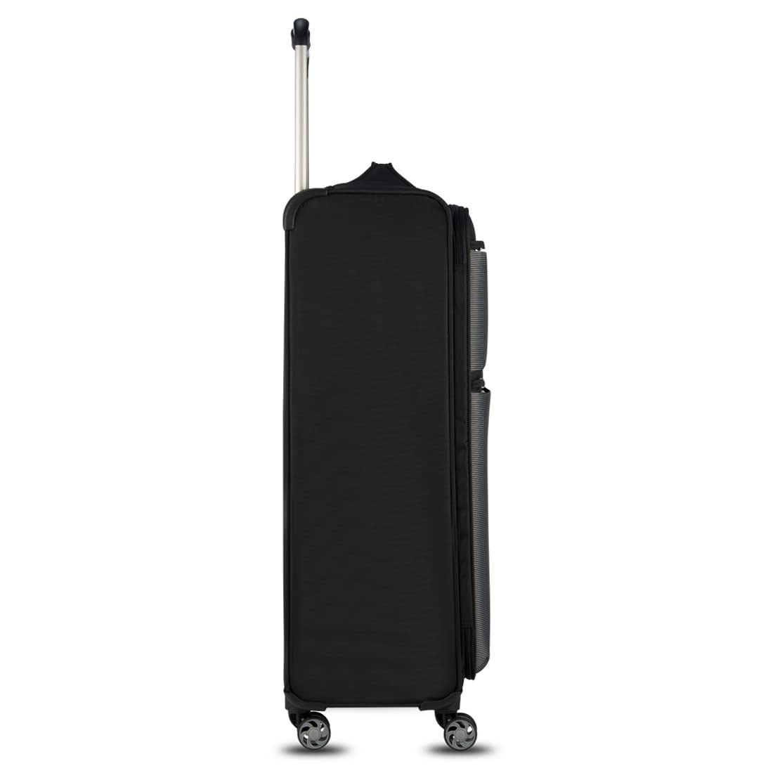 it luggage World's Lightest Polyester Bag | Debonair- Black-Large-80Cm | Softsided | Check-In Spinner Luggage | 8 Wheel Trolley Bag