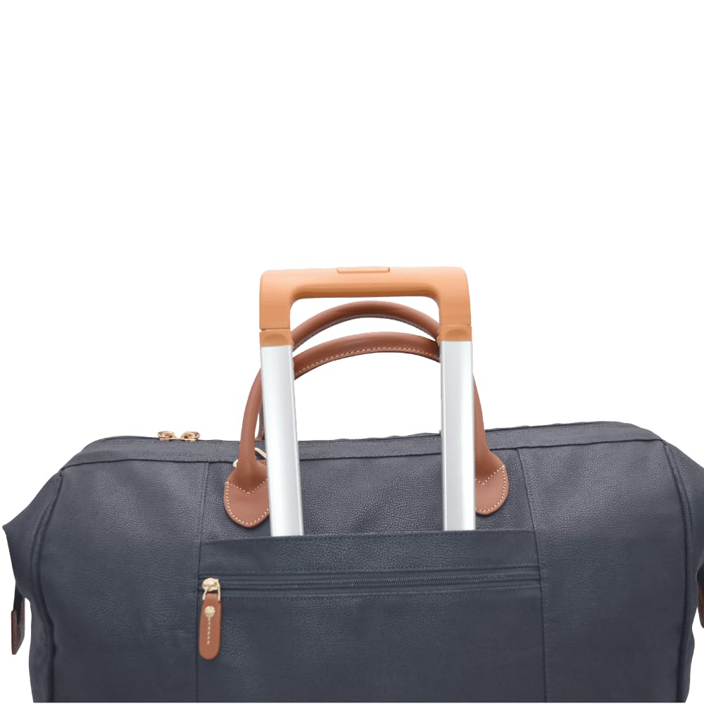 JUMP Uppsala Doctor Duffle Bag-Navy Blue-Cabin-54 cms Polysuede Material with Leather Trimmings Carry-on Fashion Travel Bag for Men and Women