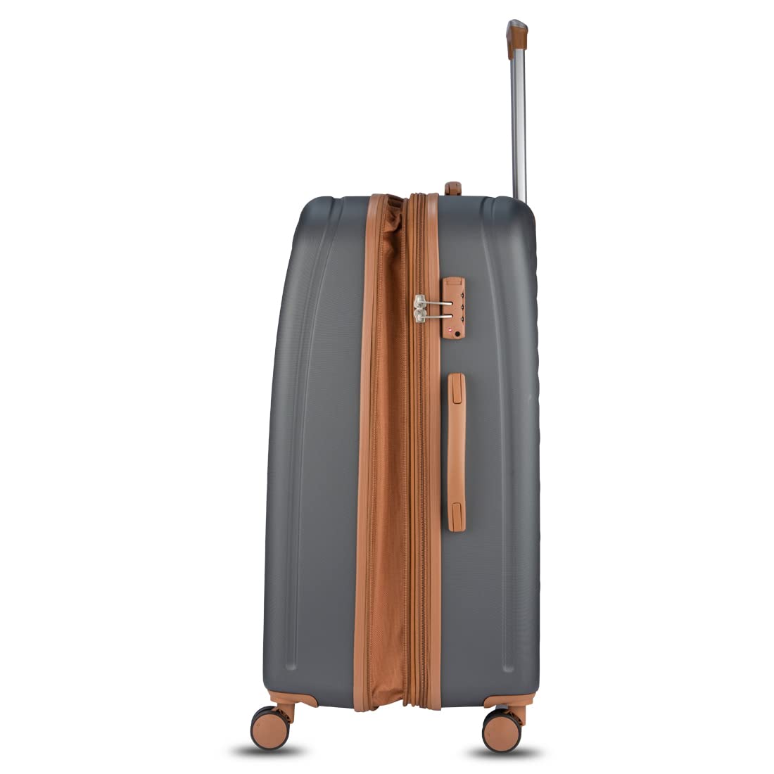 it luggage Fashionista Charcoal Grey- Set of 3-Large, Medium & Cabin -28,24 & 20 inches Expandable Hardsided with TSA Lock & Wet Pouch Inside 8 Wheel Trolley Bag