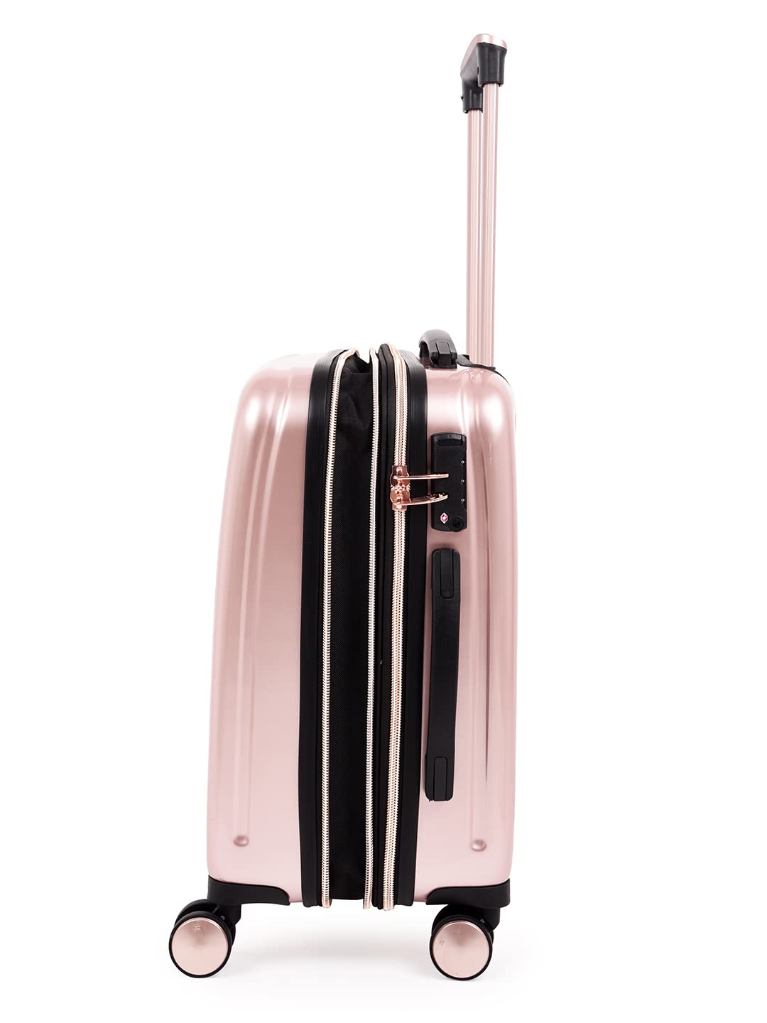 it luggage Fashionista Glossy Rose Gold Cabin-20 inches Expandable PC Hardsided with TSA Lock 8 Wheel Trolley Bag