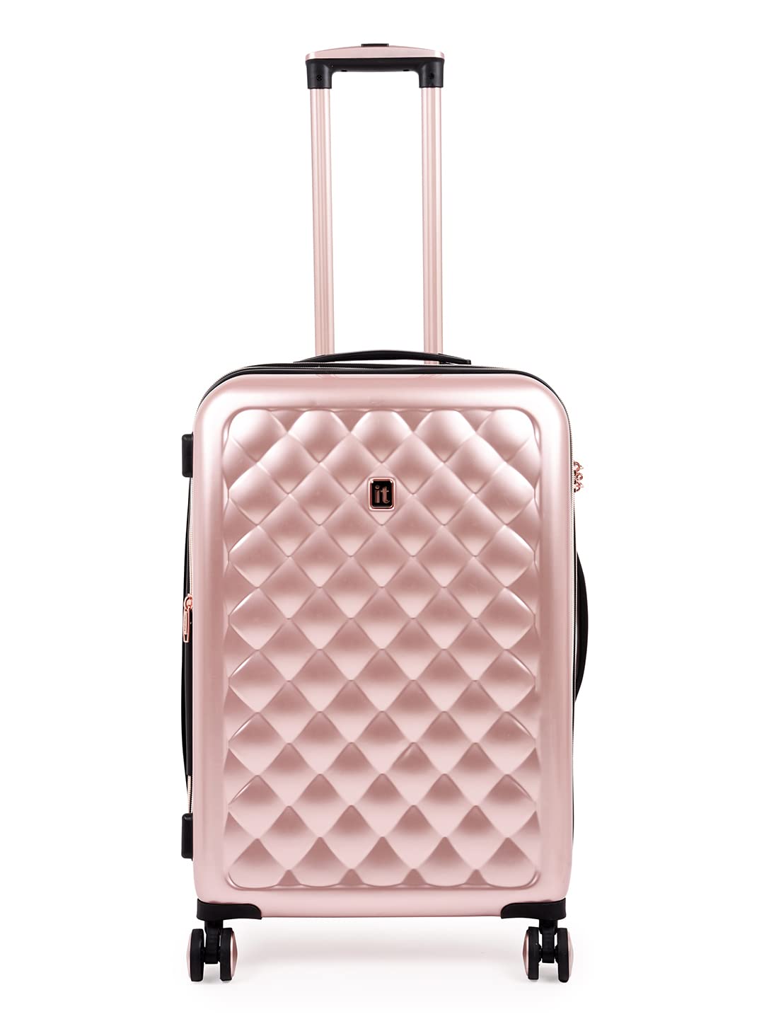 it luggage Fashionista Glossy Rose Gold Medium-24 inches Expandable PC Hardsided with TSA Lock 8 Wheel Trolley Bag