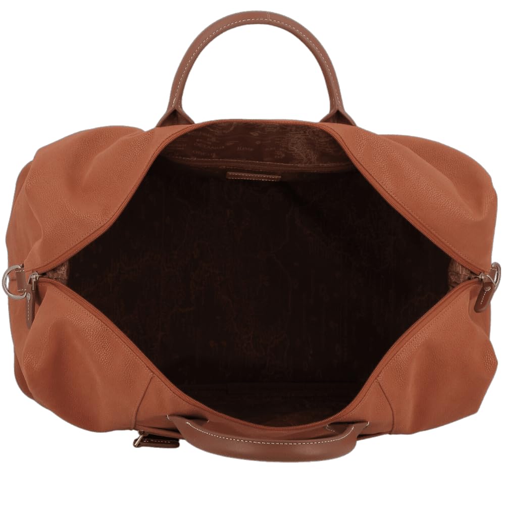 JUMP Uppsala Weekend Travel Duffle Bag-Terracota-Cabin-50 cms Polysuede Material with Leather Trimmings Light Weight Fashion Travel Bag for Men and Women