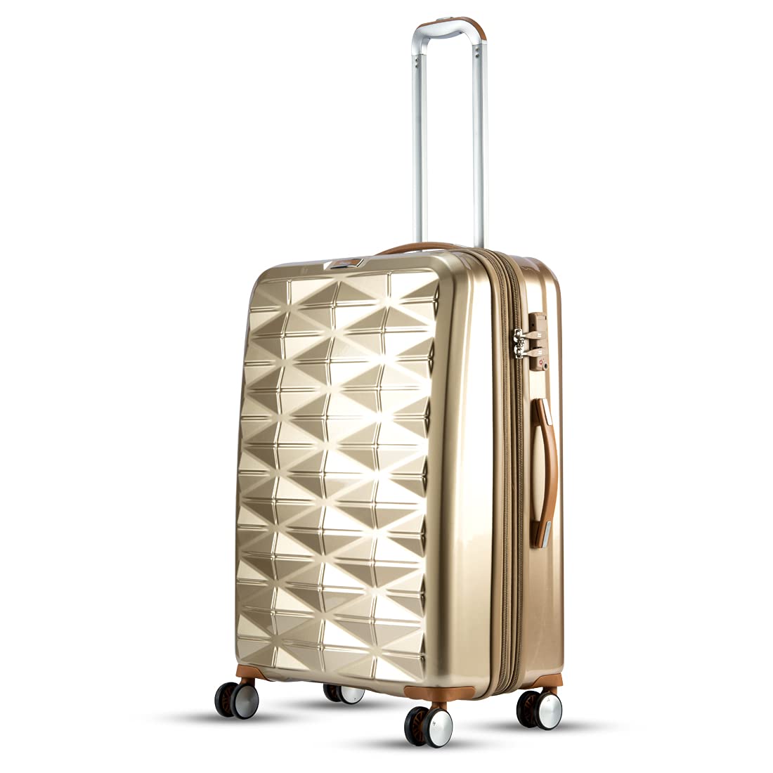 it luggage Certify Golden Medium-24 inches Expandable PC Hardsided with TSA Lock 8 Wheel Trolley Bag