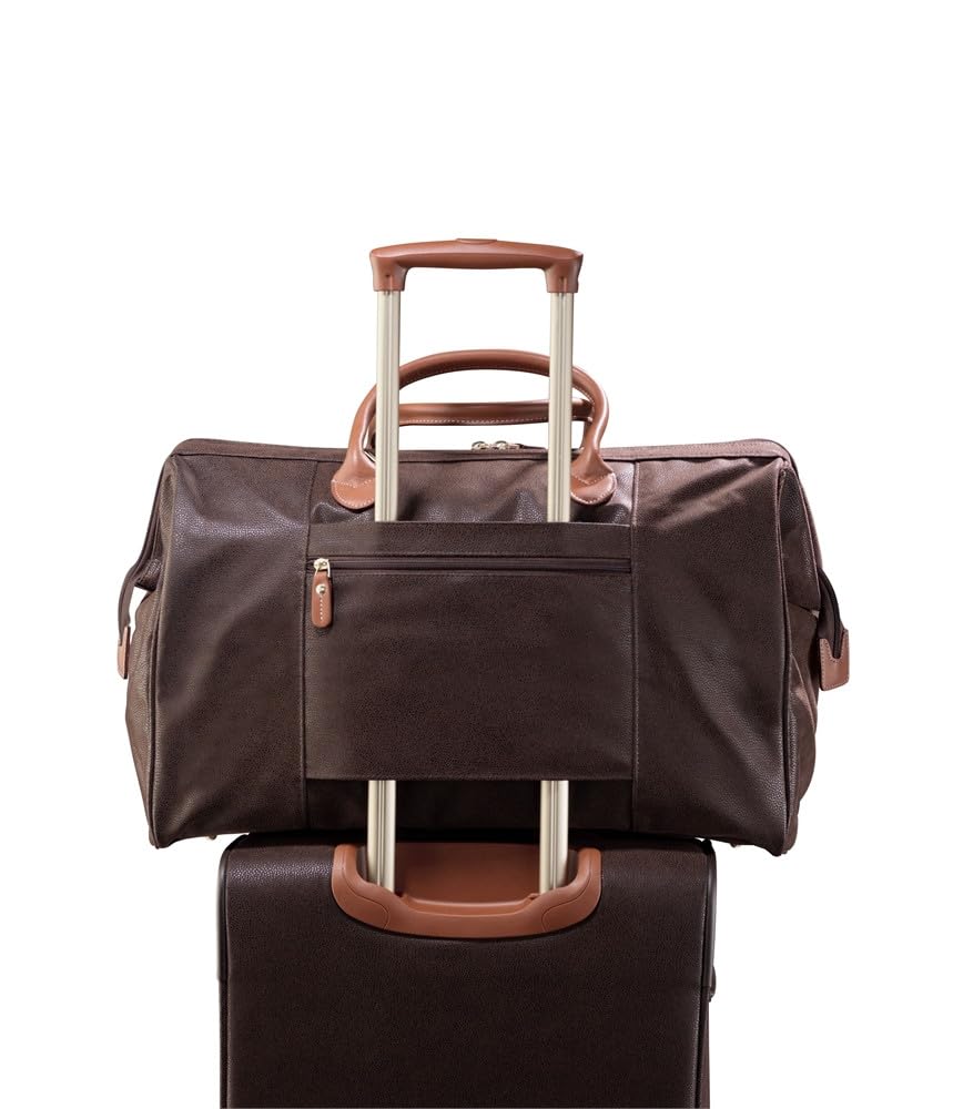 JUMP Uppsala Doctor Duffle Bag-Chocolate Brown-Cabin-54 cms Polysuede Material with Leather Trimmings Carry-on Fashion Travel Bag for Men and Women
