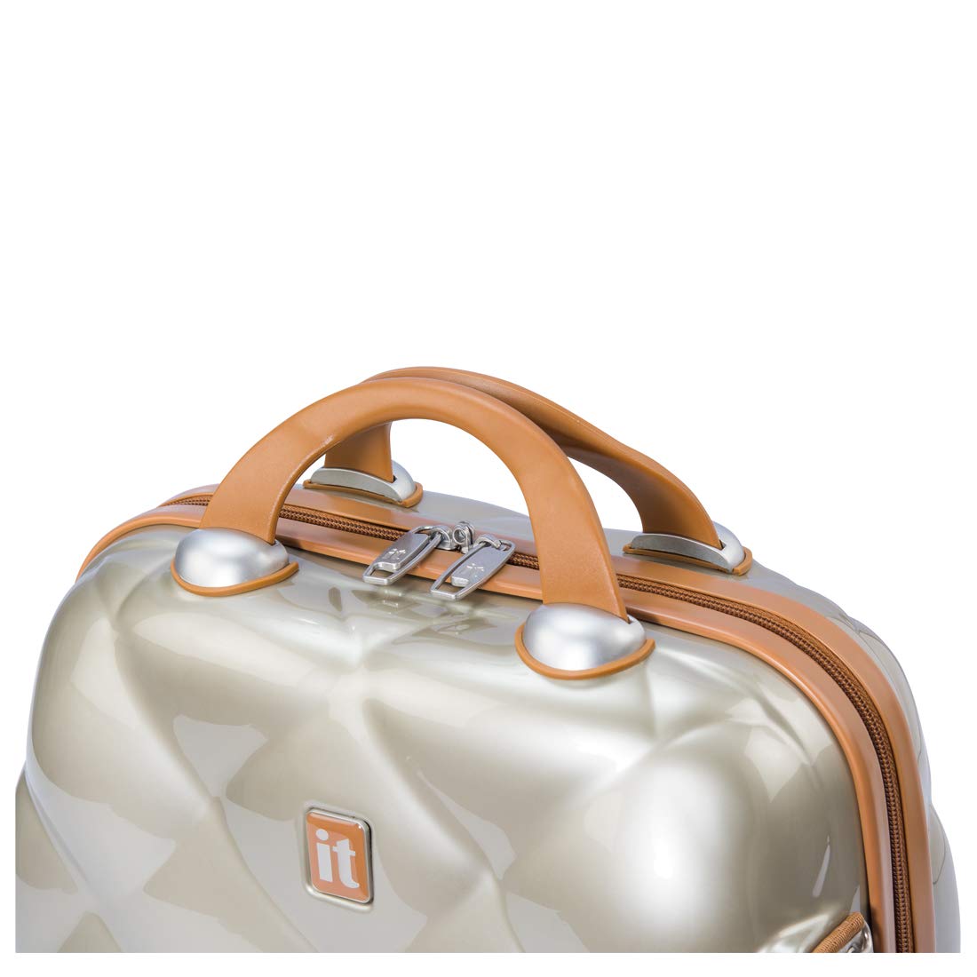 it luggage- Vanity Case-St. Tropez-Champagne with Tan trimmings-14 inches-Hand Bag- Cosmetic box-Hardsided-PC-36cms