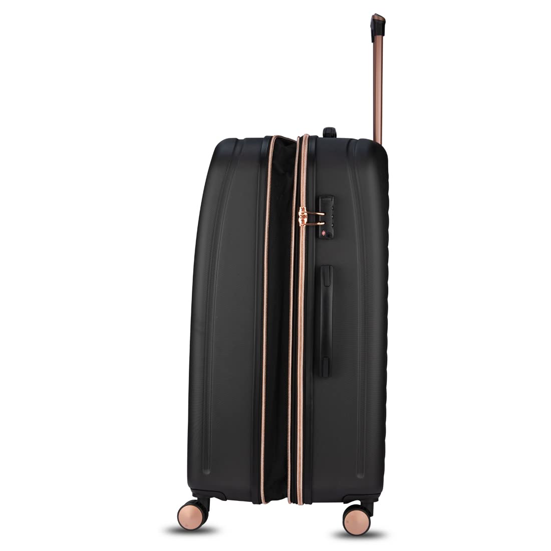 it luggage Fashionista Black Set of 2- Large & Cabin -28 & 20 inches Expandable Hardsided with TSA Lock & Wet Pouch Inside 8 Wheel Trolley Bag