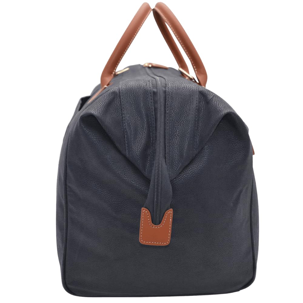 JUMP Uppsala Doctor Duffle Bag-Navy Blue-Cabin-54 cms Polysuede Material with Leather Trimmings Carry-on Fashion Travel Bag for Men and Women