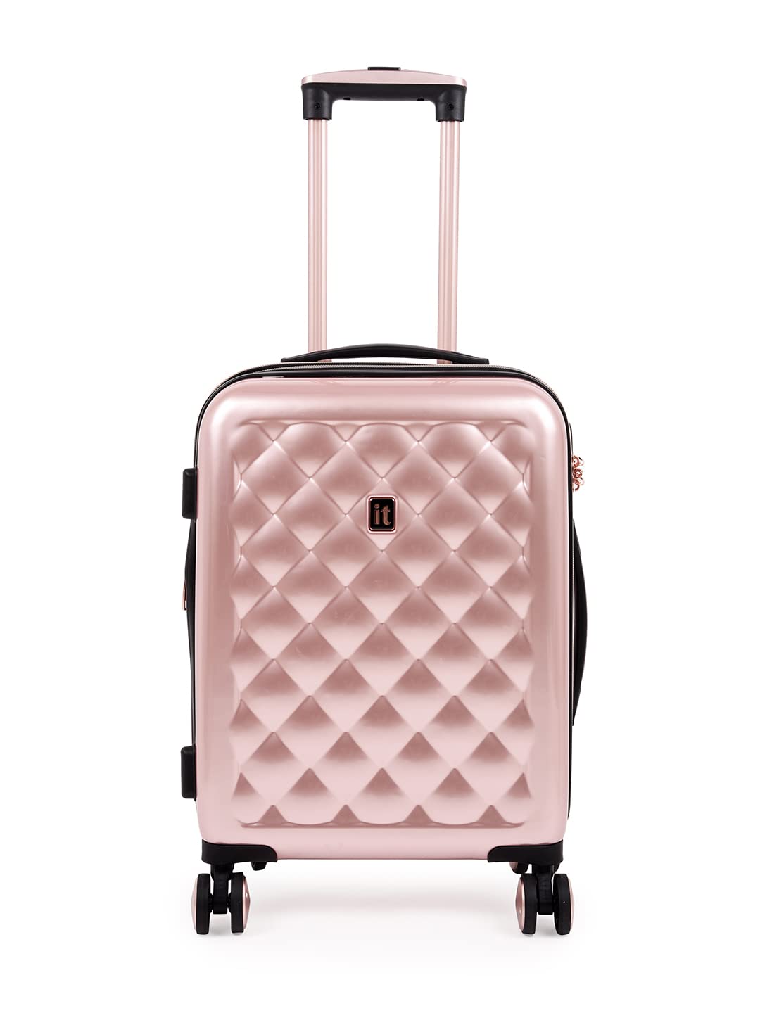 it luggage Fashionista Glossy Rose Gold Cabin-20 inches Expandable PC Hardsided with TSA Lock 8 Wheel Trolley Bag