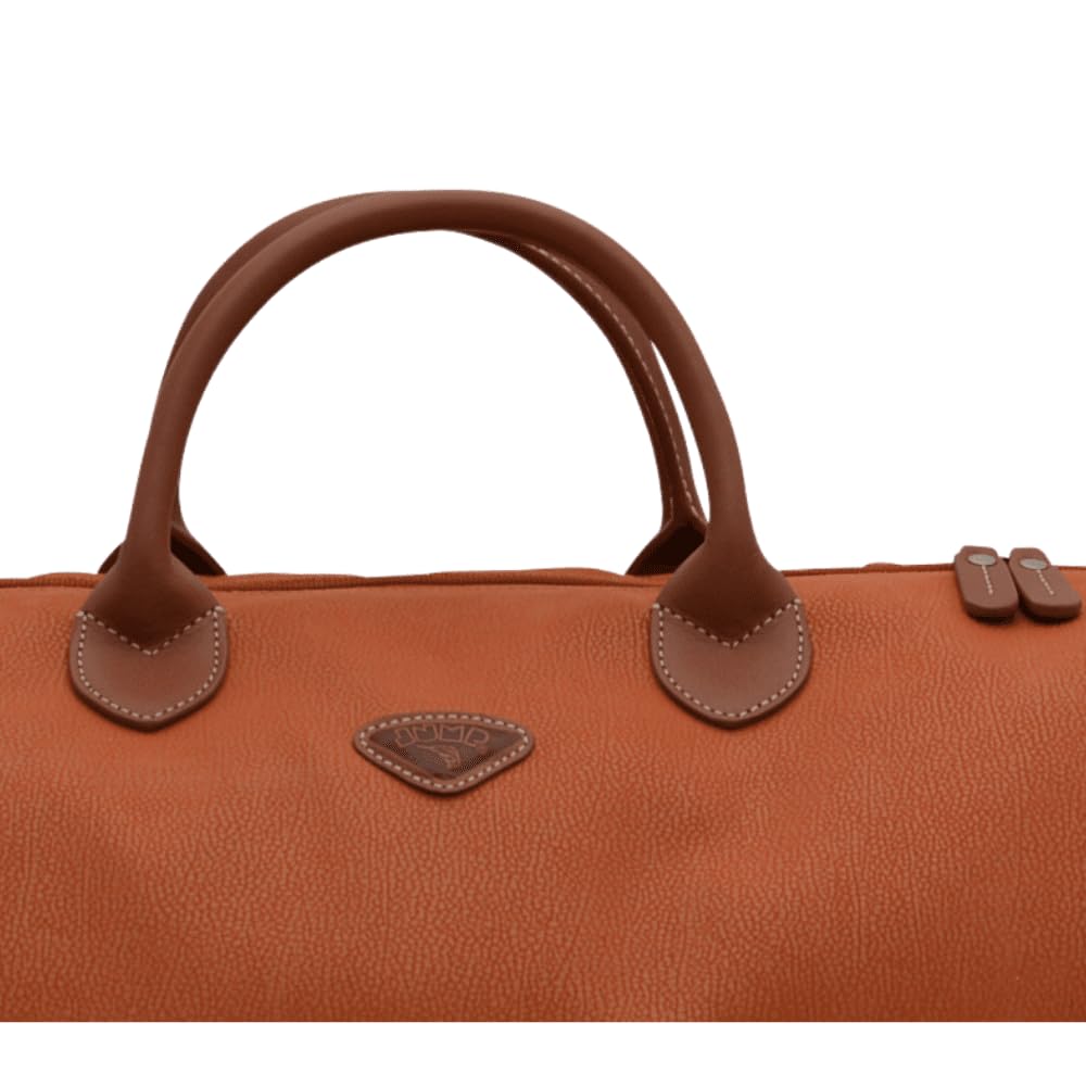 JUMP Uppsala Weekend Travel Duffle Bag-Terracota-Cabin-45 cms Polysuede Material with Leather Trimmings Light Weight Fashion Travel Bag for Men and Women