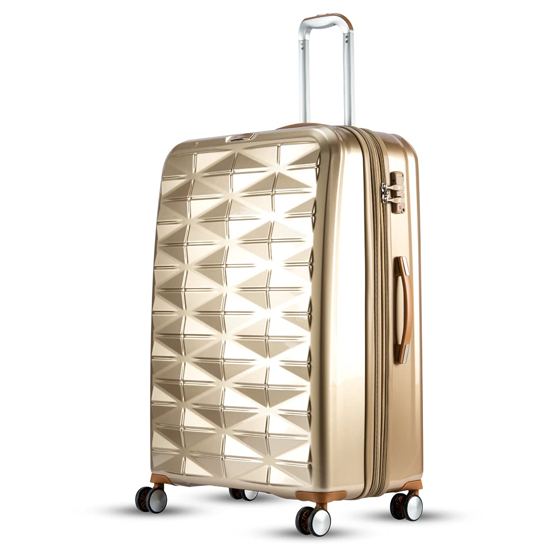 it luggage Certify Golden-Set of 2-Large & Medium-28 & 24 inches Expandable PC Hardsided with TSA Lock 8 Wheel Trolley Bag