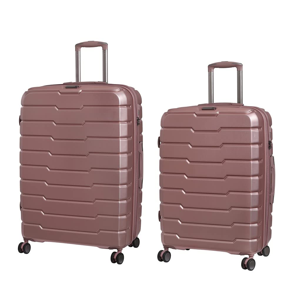 it luggage Prosperous-Metallic Pink-Set of 2-Large & Medium-28 & 24 inches Expandable Hardsided Suitcase Travel Bag 8 Wheel Trolley with TSA Lock- 79cm & 70 cm