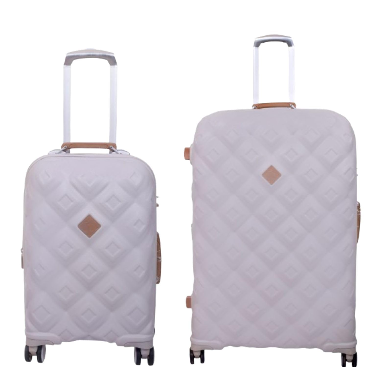 it luggage Embellish-Beige-Set of Two-Medium & Small-24 & 20 inches Hardsided Expandable Cabin & Check-in Luggage 8 Wheel Trolley Bag with TSA Lock & Wet Pouch