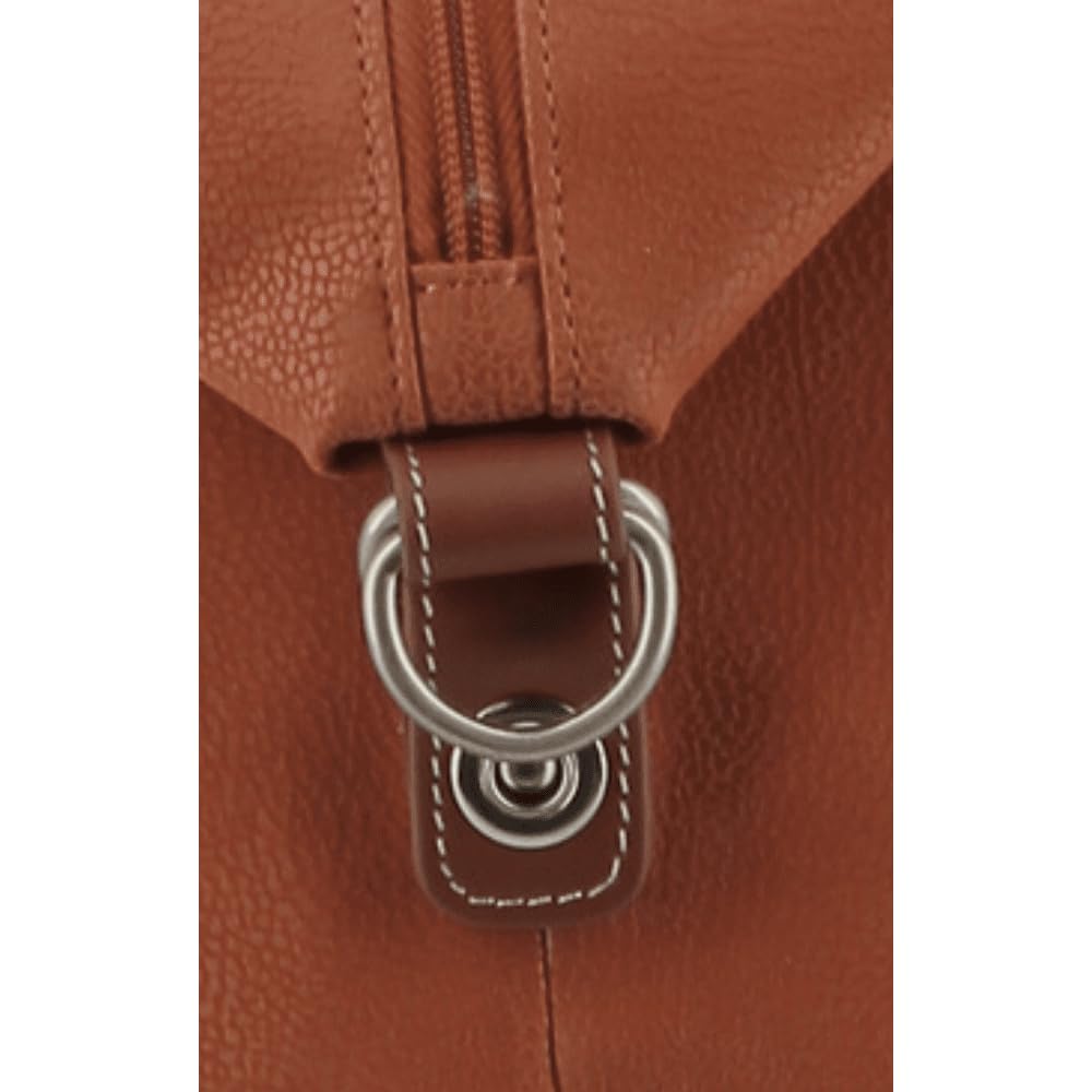 JUMP Uppsala Weekend Travel Duffle Bag-Terracota-Cabin-45 cms Polysuede Material with Leather Trimmings Light Weight Fashion Travel Bag for Men and Women