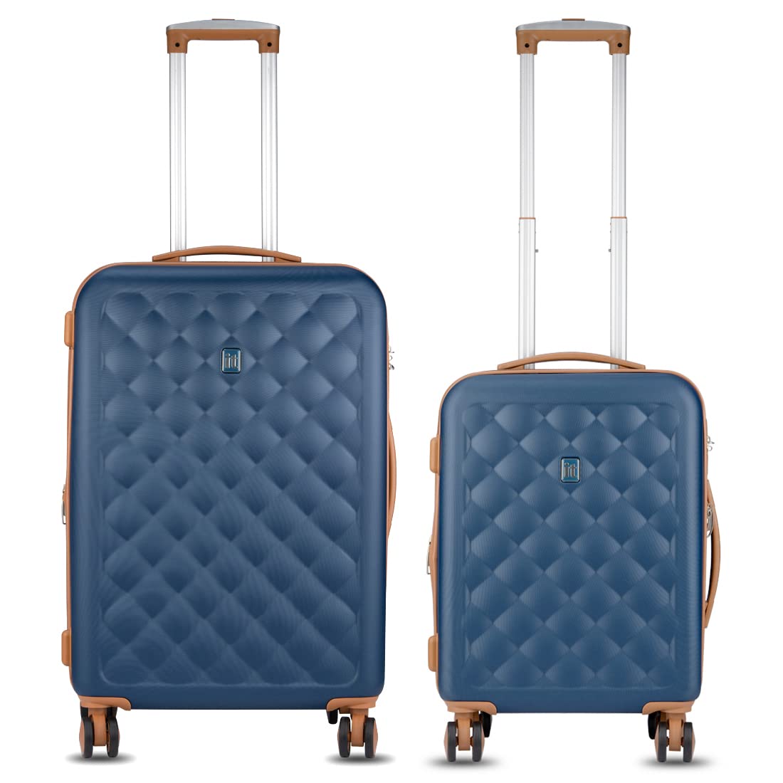 it luggage Fashionista Blue Set of 2-Medium & Cabin-24 & 20 inches Expandable Hardsided with TSA Lock & Wet Pouch Inside 8 Wheel Trolley Bag