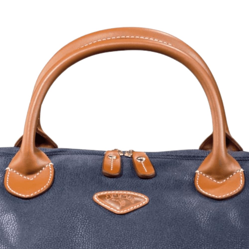 Uppsala Weekend Travel Duffle Bag-Navy-Cabin-50 cms Polysuede Material with Leather Trimmings Light Weight Fashion Travel Bag for Men and Women