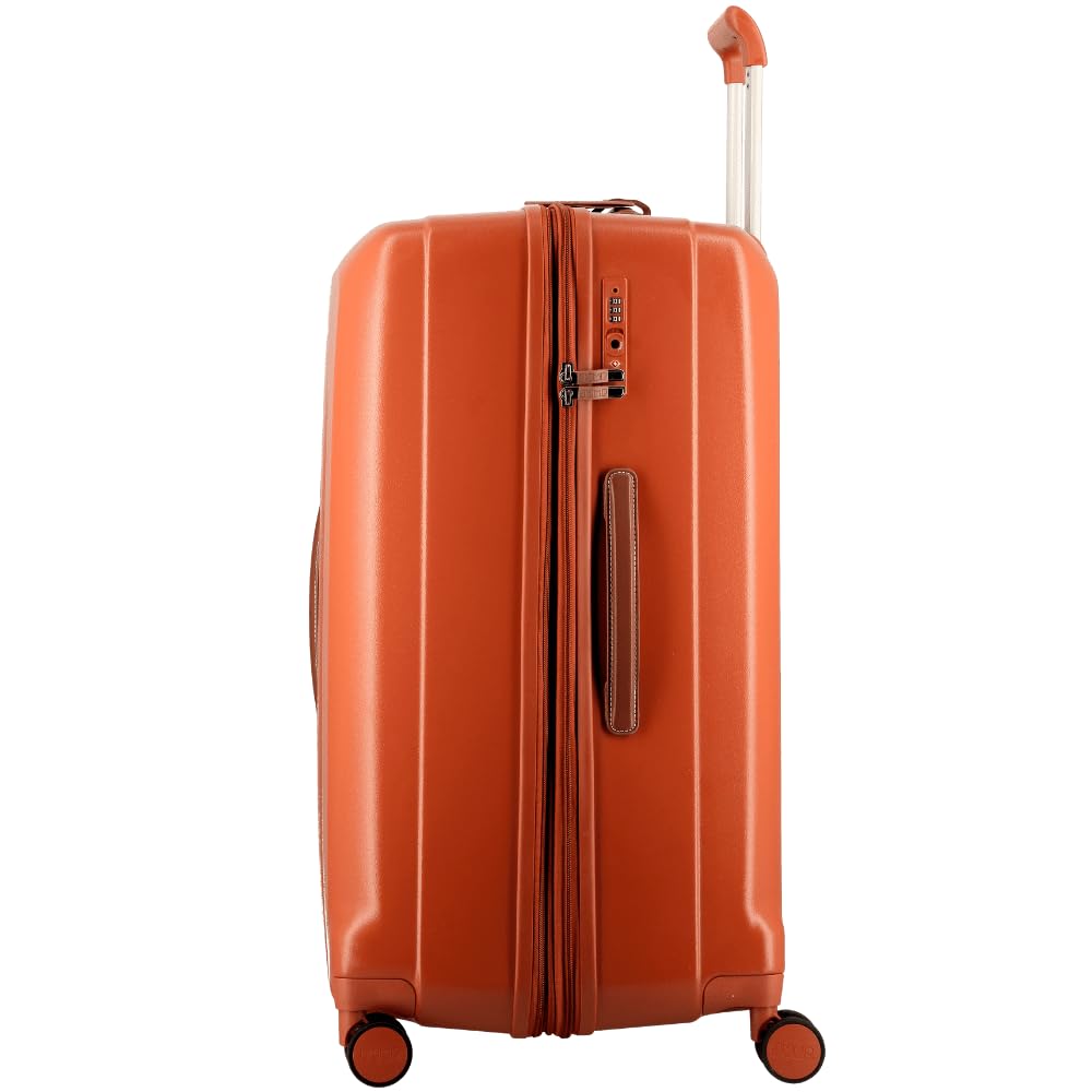 JUMP Uppsala Rigid-Terracota-Extra Large-72cm Expandable Hardsided 8 Wheel Cargo Luggage with TSA Lock, Anti-Theft Zipper, Name Tag and Luggage Cover