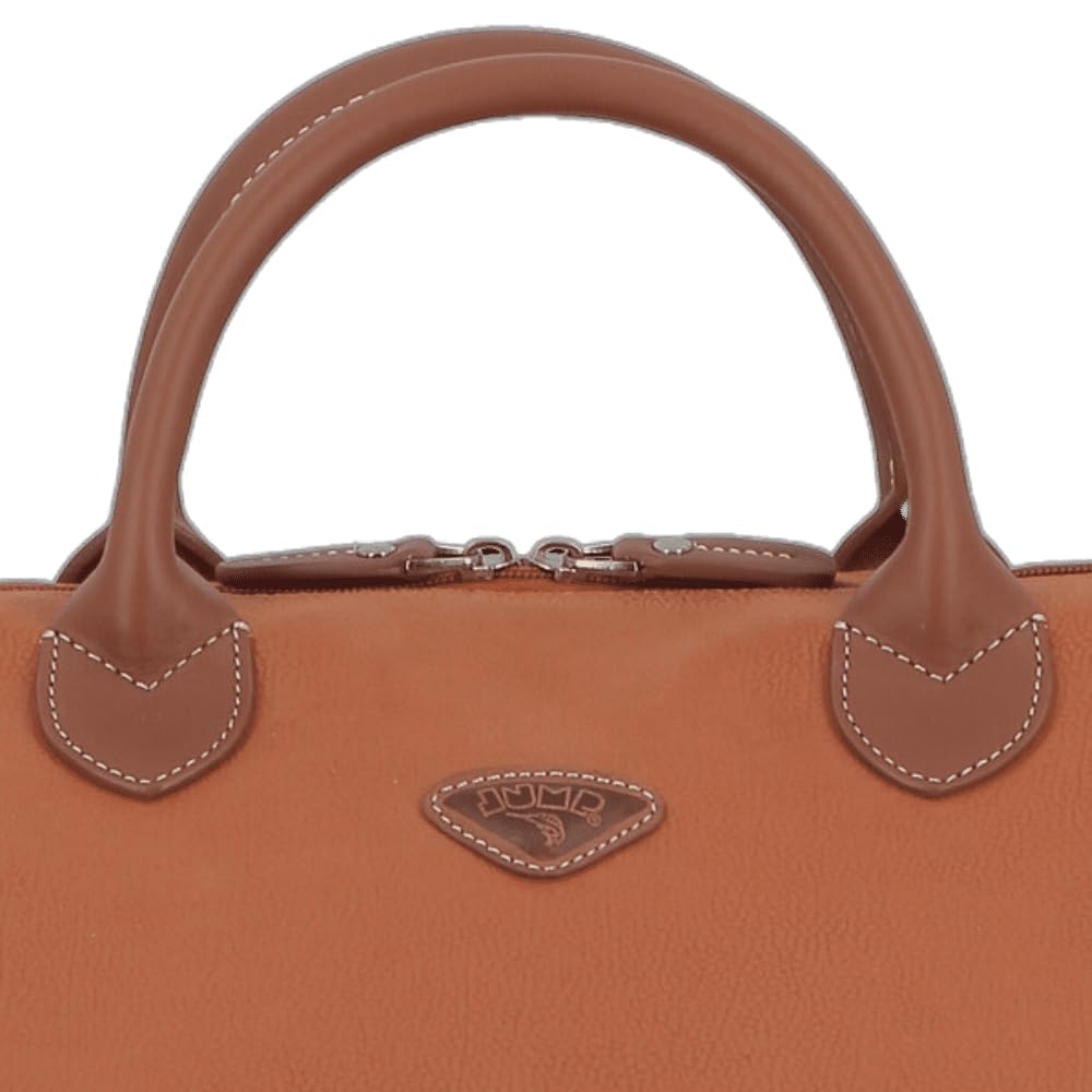 JUMP Uppsala Weekend Travel Duffle Bag-Terracota-Cabin-50 cms Polysuede Material with Leather Trimmings Light Weight Fashion Travel Bag for Men and Women