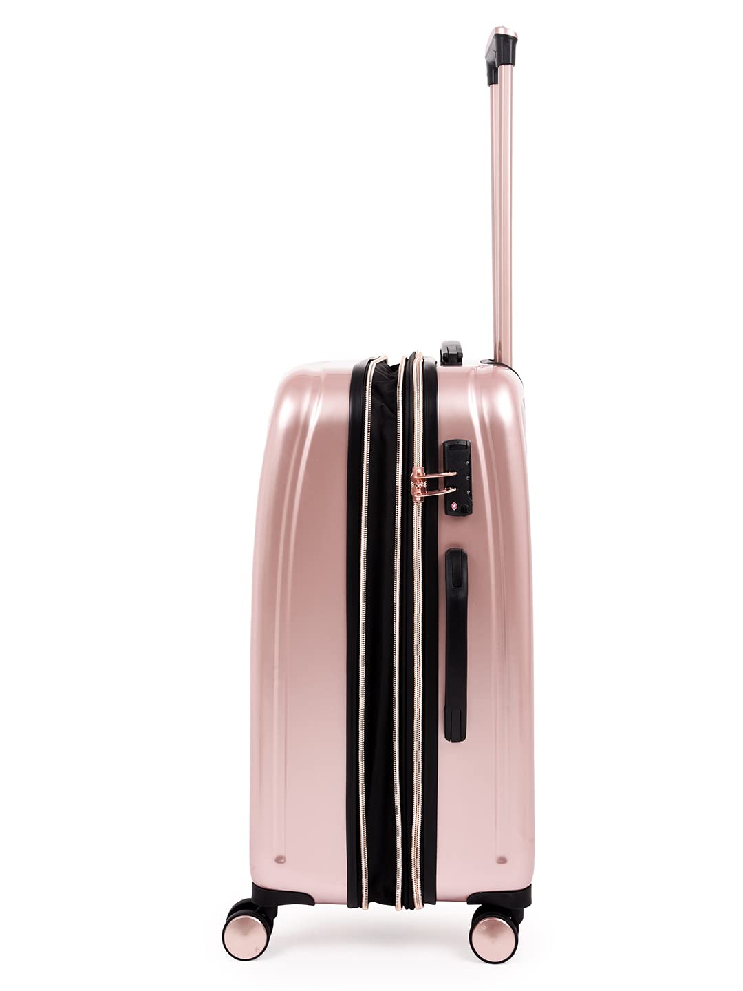 it luggage Fashionista Glossy Rose Gold Medium-24 inches Expandable PC Hardsided with TSA Lock 8 Wheel Trolley Bag