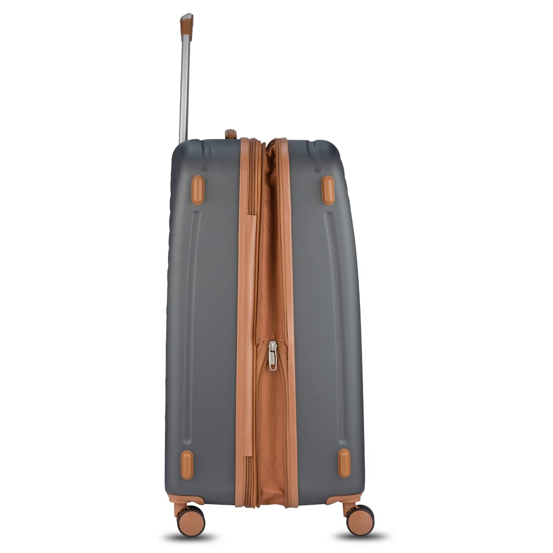 it luggage Fashionista Charcoal Grey- Set of 3-Large, Medium & Cabin -28,24 & 20 inches Expandable Hardsided with TSA Lock & Wet Pouch Inside 8 Wheel Trolley Bag