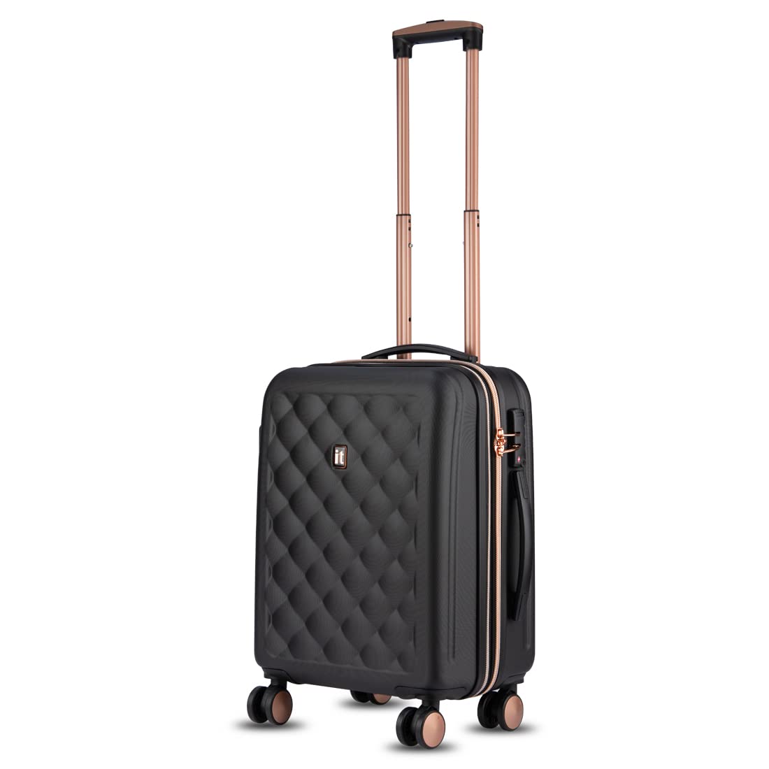 it luggage Fashionista Black Cabin-20 inches Expandable Hardsided with TSA Lock & Wet Pouch Inside 8 Wheel Trolley Bag