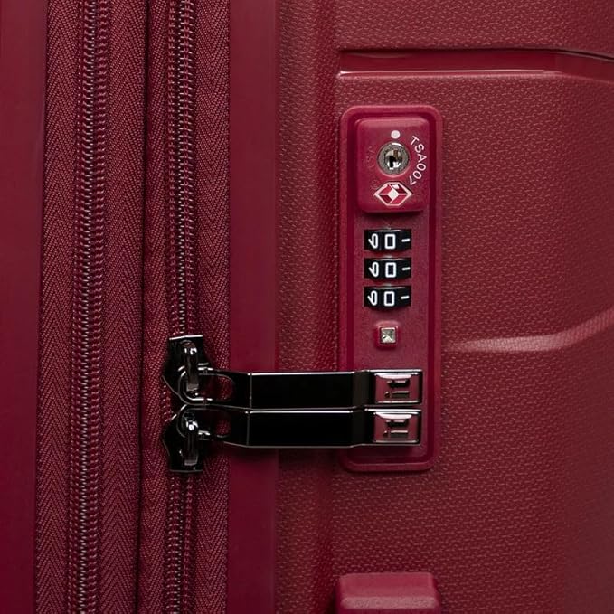 it luggage Momentous German Red Large-28 inches Expandable Polypropylene Hardsided with TSA Lock & Wet Pouch Inside 8 Wheel Trolley Bag