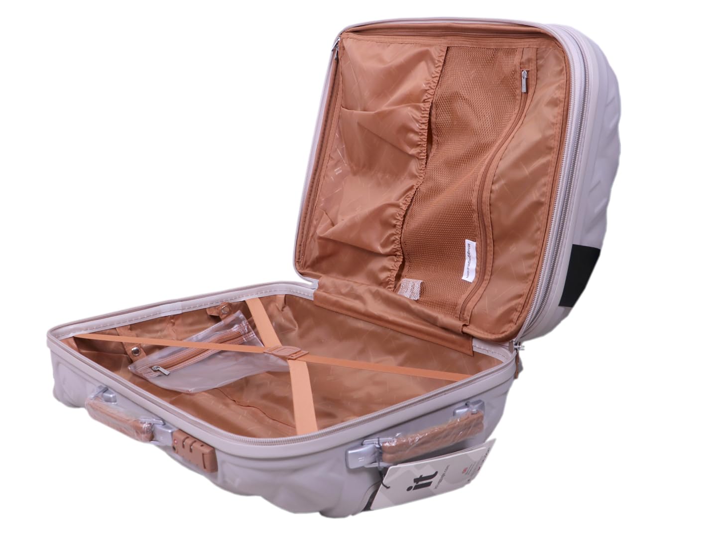 it luggage Embellish-Set of 3-Large, Medium & Small-28, 24 & 20 inches Hardsided Expandable Cabin & Check-in Luggage 8 Wheel Trolley Bag with TSA Lock & Wet Pouch Inside