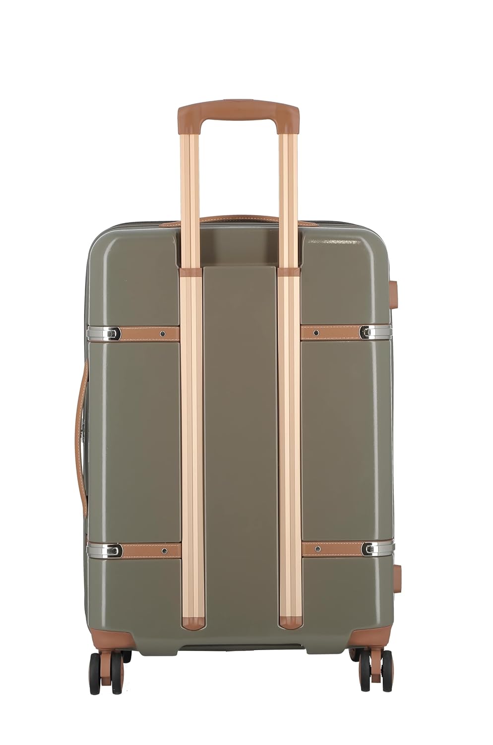 JUMP Cassis Riviera-Khaki-Set of 2-Medium, Cabin-66, 55 cm Eco Responsible Expandable Hardsided 8 Wheel Luggage with TSA Lock, Anti-Theft Zipper,Name Tag and Luxury Bag Cover