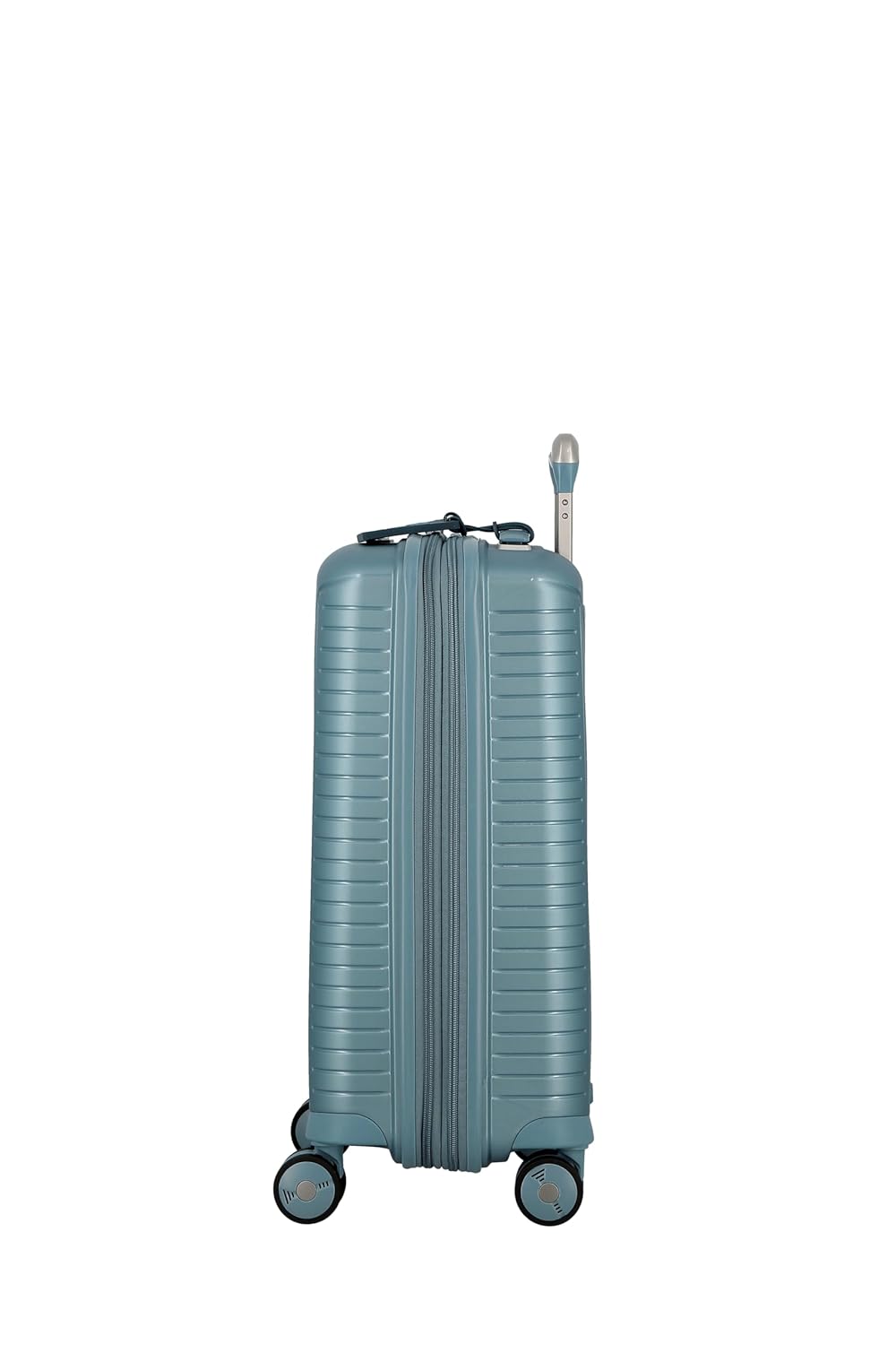 JUMP EVAE EV20 Metallic Light Blue-Cabin-55cm Expandable Hardsided 8 Wheel Luggage with TSA Lock, Shoe Pouch, Wet Pouch, Laundry Bag and Silicone Name tag