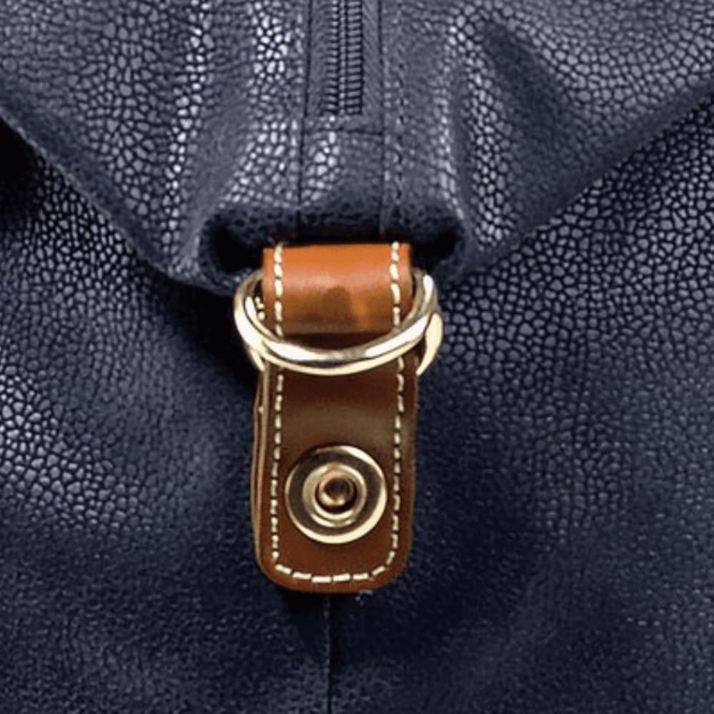 Uppsala Weekend Travel Duffle Bag-Navy-Cabin-50 cms Polysuede Material with Leather Trimmings Light Weight Fashion Travel Bag for Men and Women