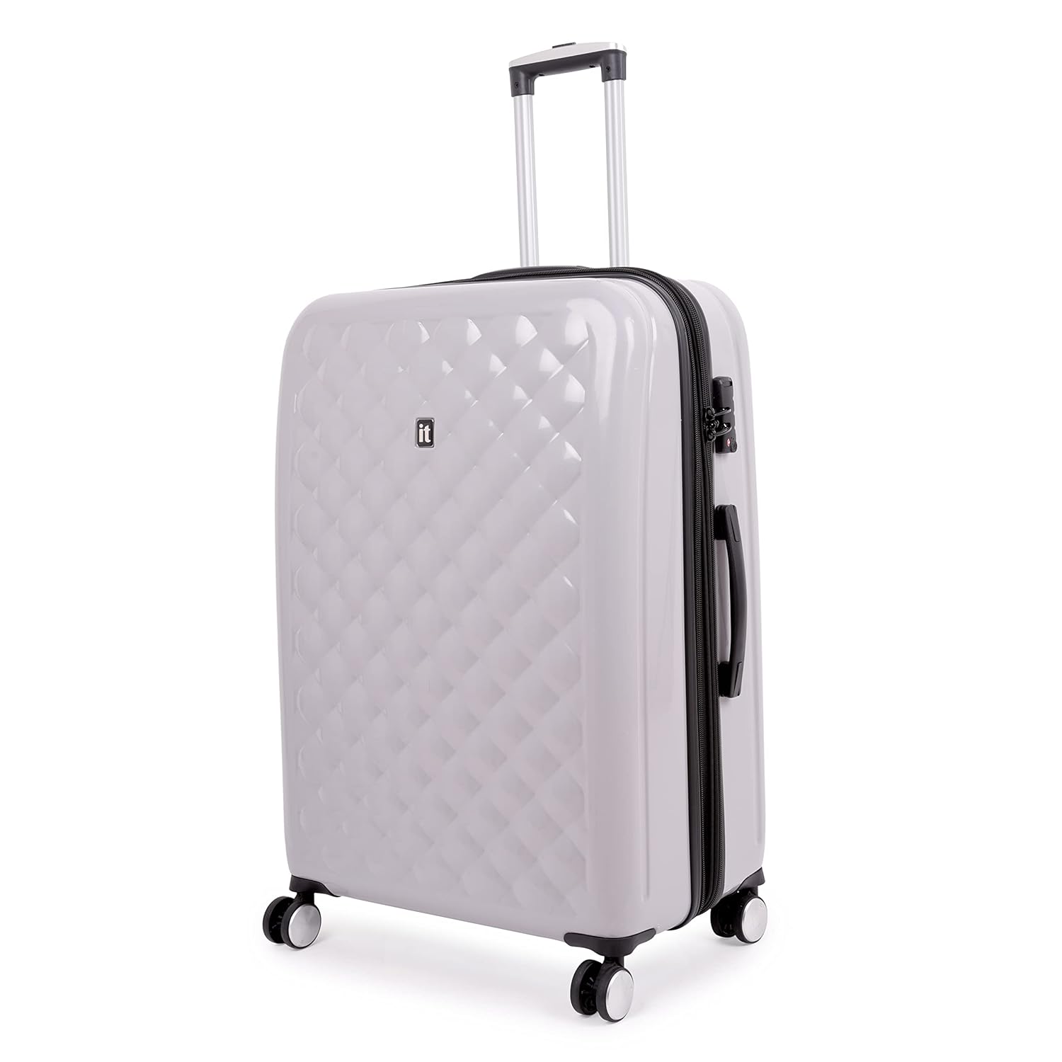 it luggage Fashionista Glossy Grey Large-28 inches Expandable PC Hardsided with TSA Lock 8 Wheel Trolley Bag