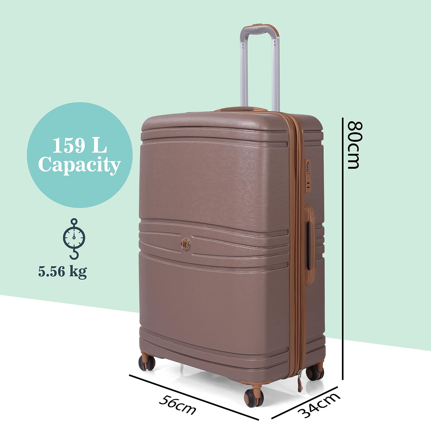 it luggage-Quintessential-Brown-Set of 3-Large, Medium & Cabin- 28,24, 20 inches Expandable Hard Case Beautiful Interior with Wet Pouch Carry-on & Check-in Luggage 8 Wheel Trolley Bag