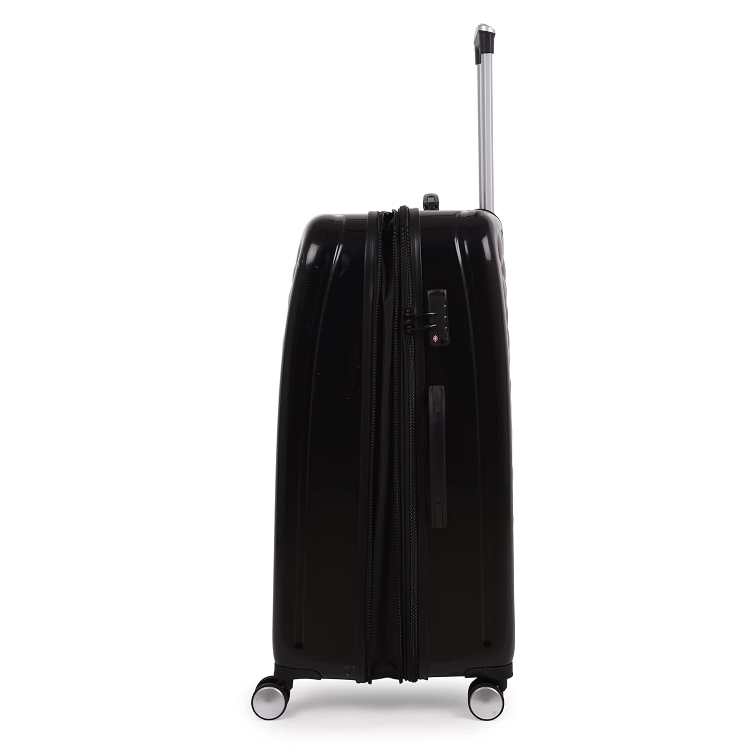 it luggage Fashionista Glossy Black Set of 2- Large & Cabin-28 & 20 inches Expandable PC Hardsided with TSA Lock 8 Wheel Trolley Bag