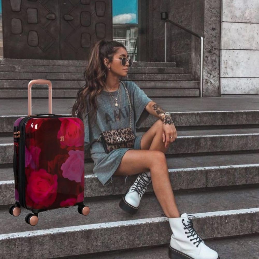 it luggage-Sheen- Maxy Rose Red-Combo-Medium & Cabin-24 & 20 inches-Cabin & Check-in Bag-Expandable-Fashion Luggage-Hardsided-PC-with TSA Lock 8 Wheel Trolley Bag