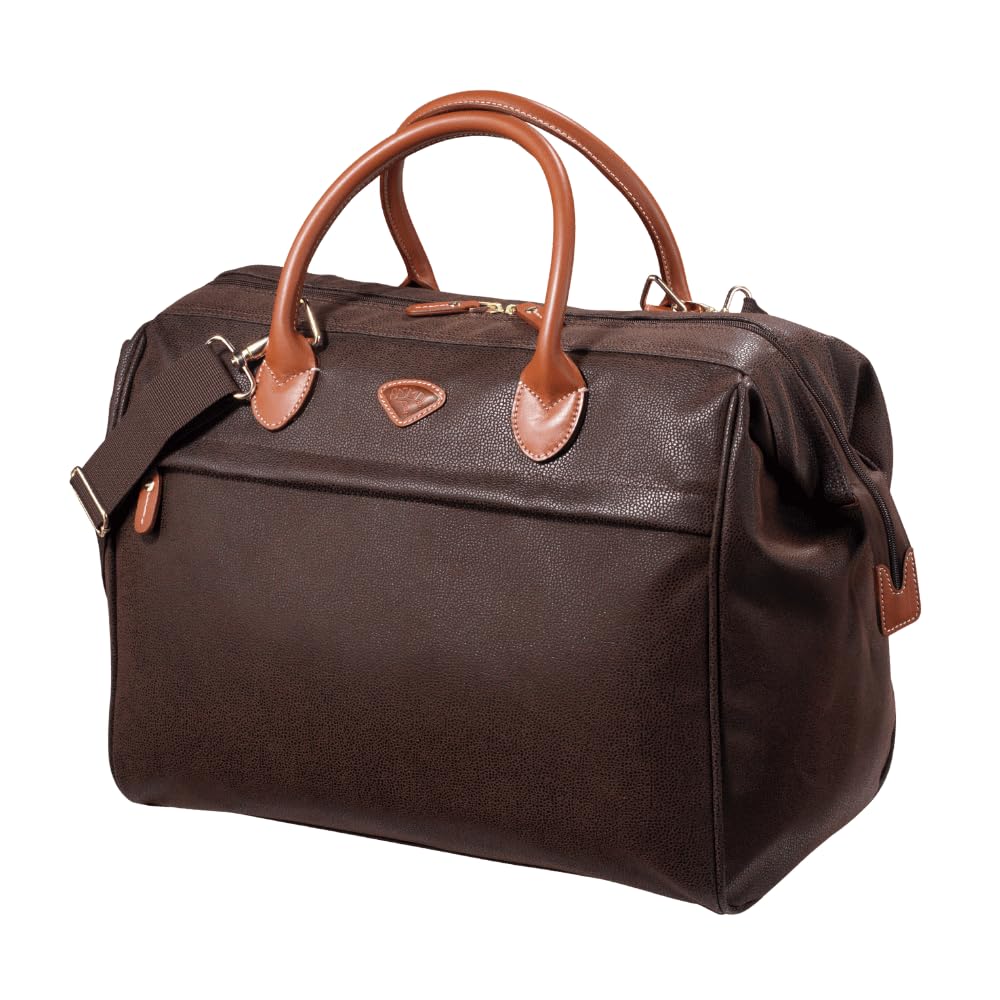 Uppsala Doctor Duffle Bag-Chocolate Brown-Cabin-50 cms Polysuede Material with Leather Trimmings Carry-on Fashion Travel Bag for Men and Women