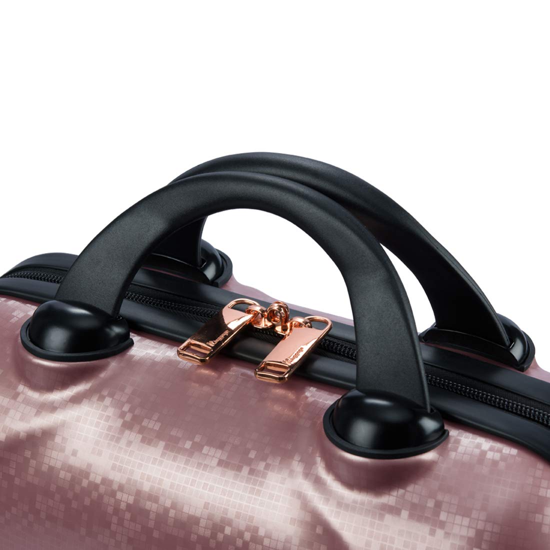 Vanity Case-Sparkle-Pink-13.8 Inches Fashion Handbag for Women Hardsided Polycarbonate Make up Box Cosmetic Bag -35Cm