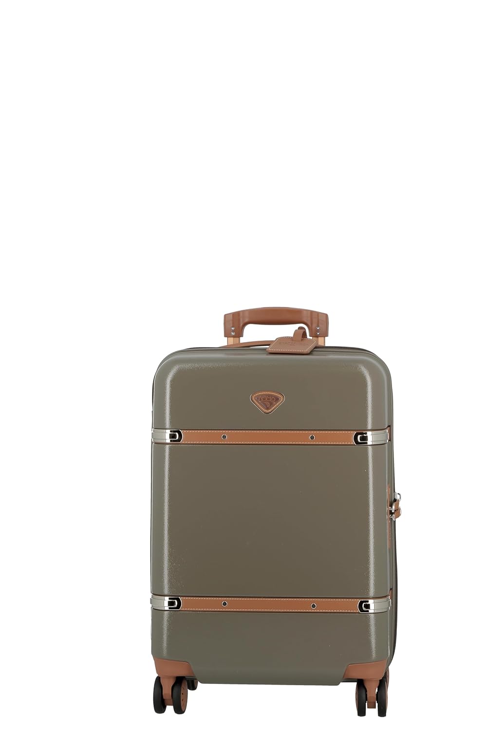 JUMP Cassis RIVIERA-Khaki-Cabin-55cm Eco Responsible Expandable Hardsided 8 Wheel Luggage with TSA Lock, Anti-Theft Zipper, Name Tag and Luxury Bag Cover