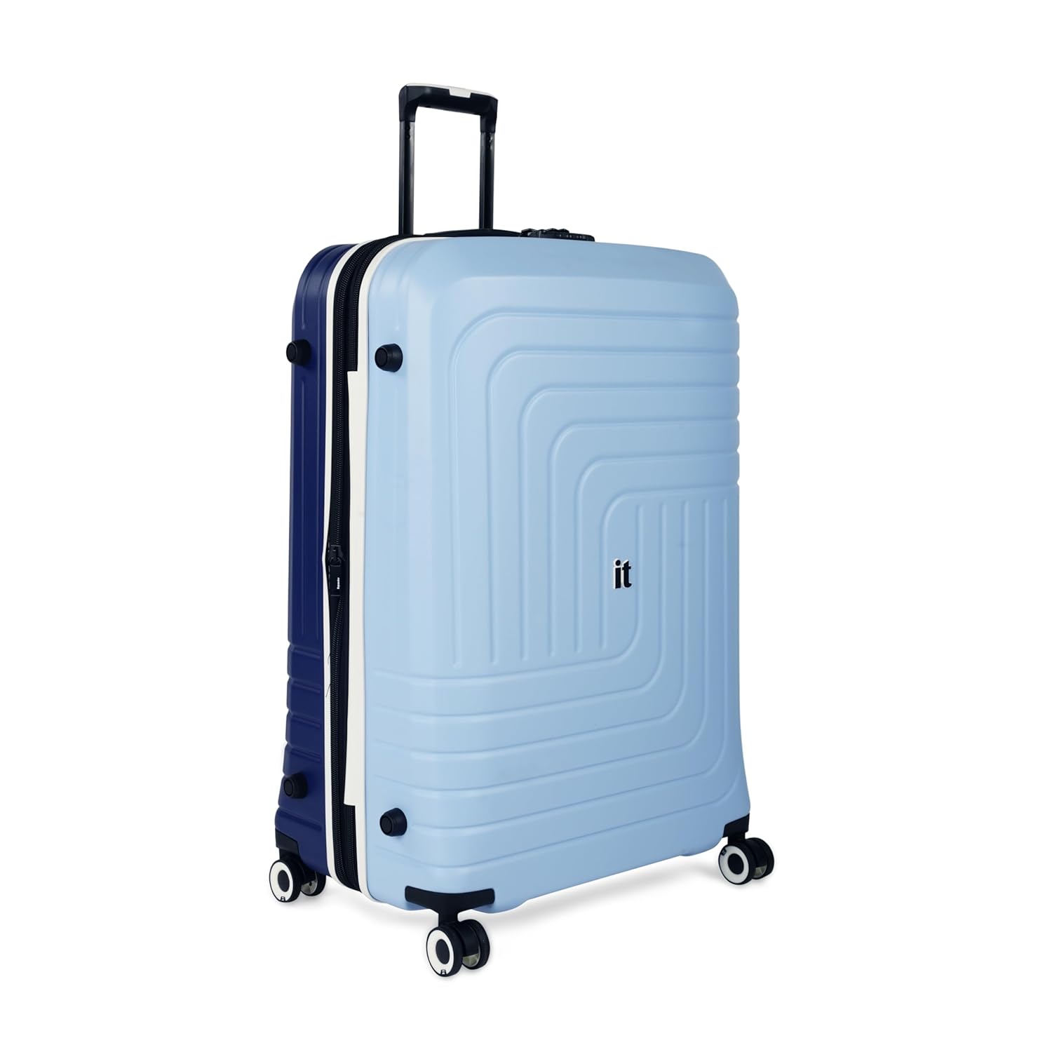 it luggage Convolved-Blue Sky-Large-28 inches Hardsided Suitcase Travel Bag Expandable 8 Wheel Trolley Bag with Wet Pouch & TSA Lock-80cm