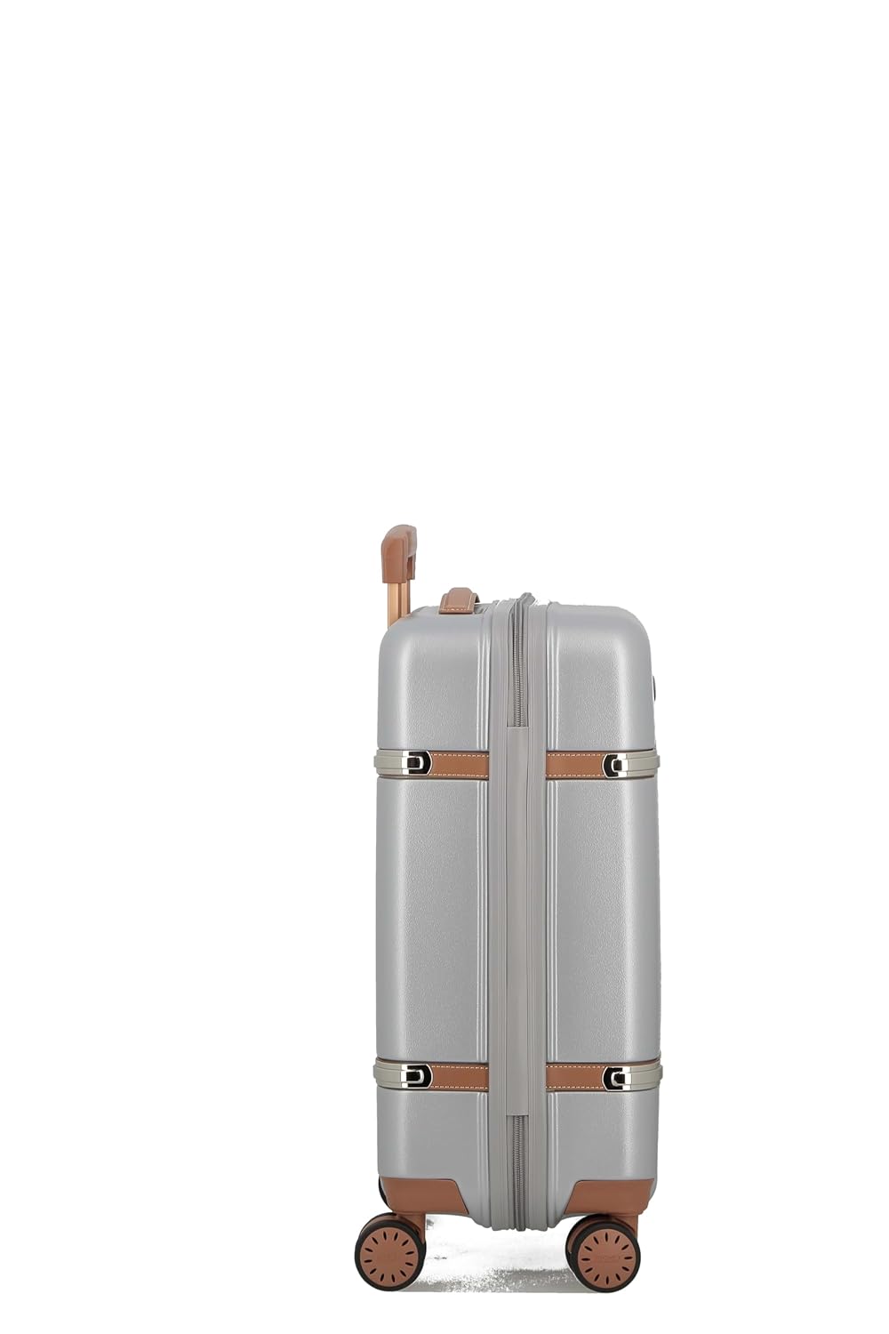 JUMP Cassis RIVIERA-Silver-Cabin-55cm Eco Responsible Expandable Hardsided 8 Wheel Luggage with TSA Lock, Anti-Theft Zipper, Name Tag and Luxury Bag Cover