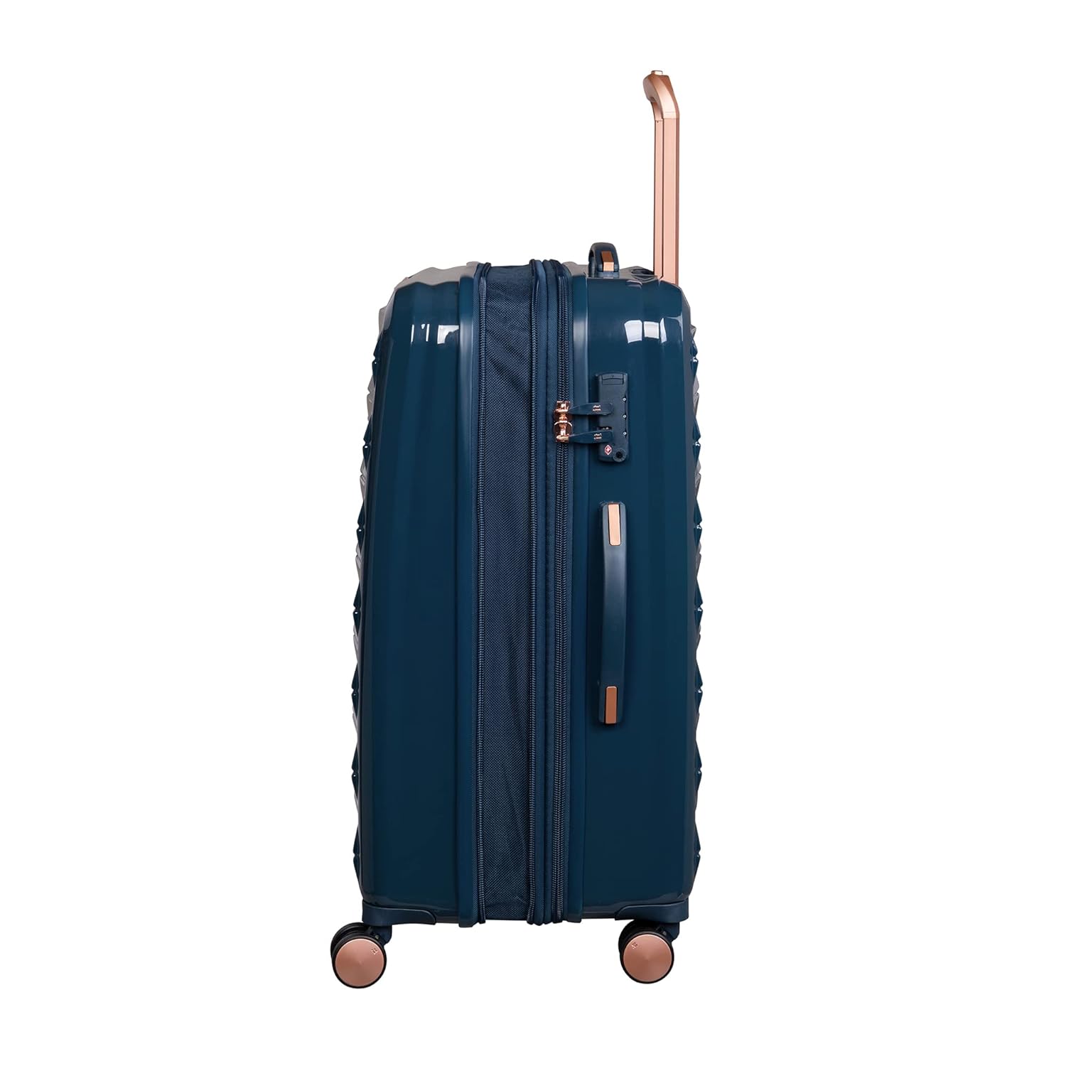 it luggage Certify Peacock Navy Large-28 inches Expandable PC Hardsided with TSA Lock 8 Wheel Trolley Bag