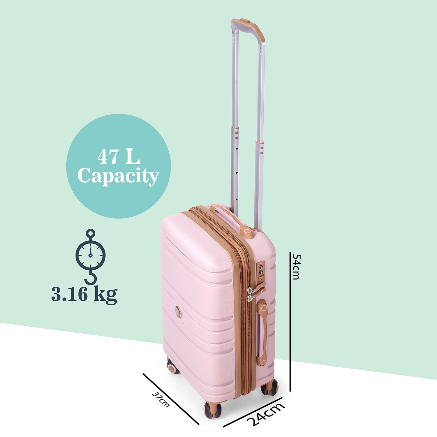 it luggage-Quintessential-Mauve Pink-Cabin 20 inches Expandable Hard Case Beautiful Interior with Wet Pouch Carry-on Luggage 8 Wheel Trolley Bag