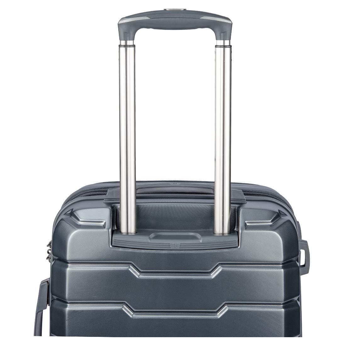 it luggage Prosperous |Metallic Grey-Cabin with Padded Laptop Section-54cms | Expandable | Polycarbonate| Hardsided Suitcase Travel Bag | 8 Wheel Trolley Bag