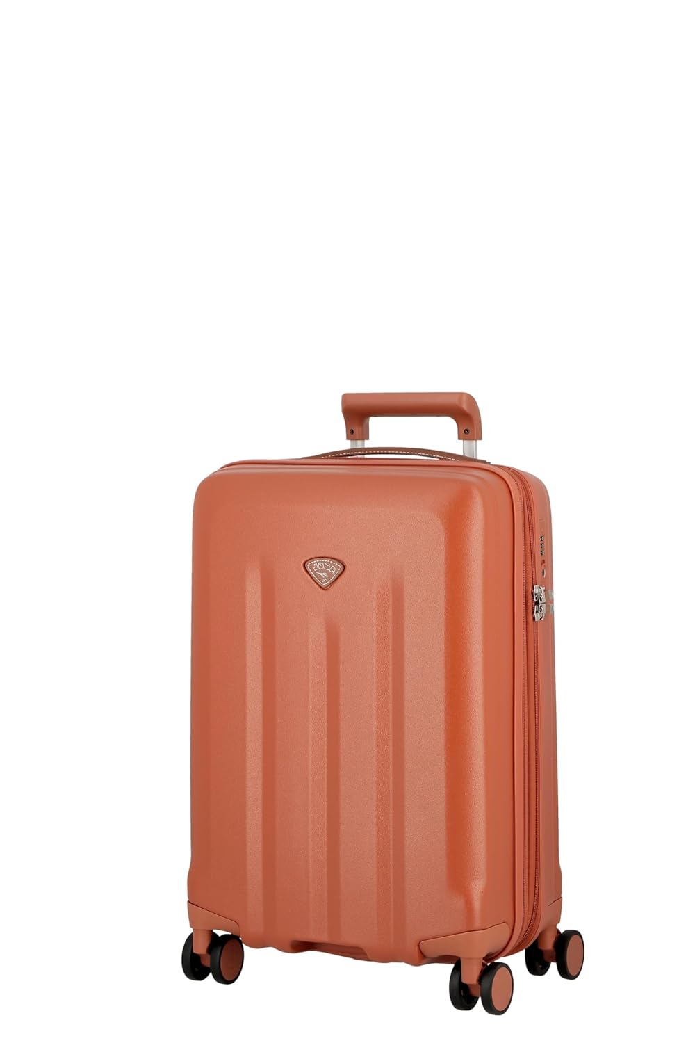 Uppsala RIGID-Terracota-Cabin-55cm Expandable Hardsided 8 Wheel Luggage with TSA Lock, Anti-Theft Zipper, Name Tag and Luggage Cover