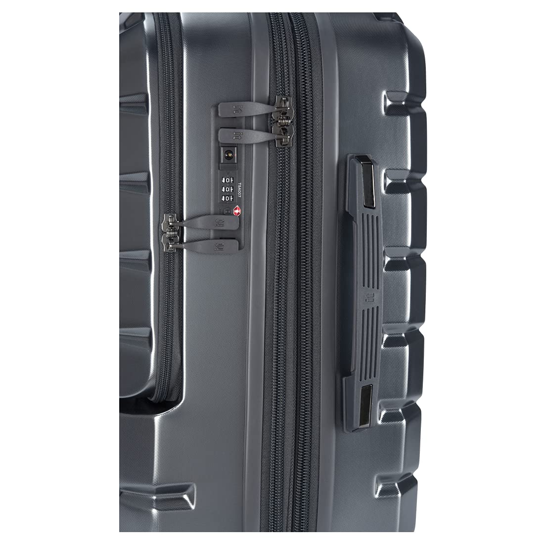it luggage Prosperous |Metallic Grey-Cabin with Padded Laptop Section-54cms | Expandable | Polycarbonate| Hardsided Suitcase Travel Bag | 8 Wheel Trolley Bag