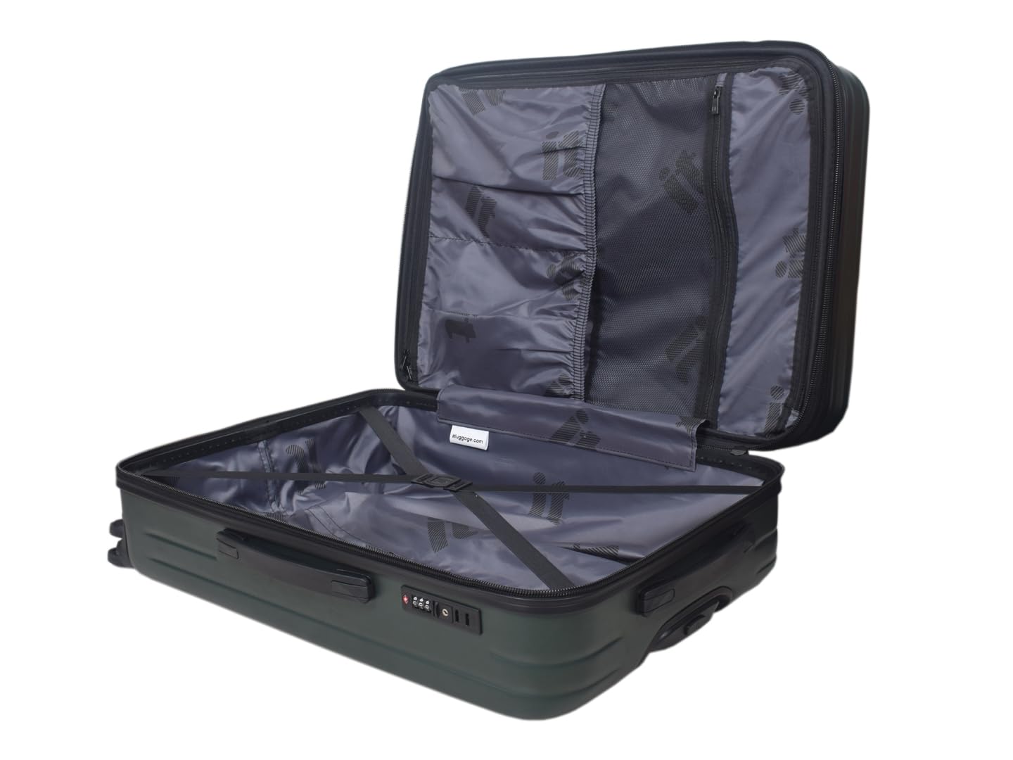 it luggage Legion Forest Green- Set of 3- Large, Medium & Cabin -80,70,54 cms Expandable Hardsided 8 Wheel Trolley Luggage with TSA Lock