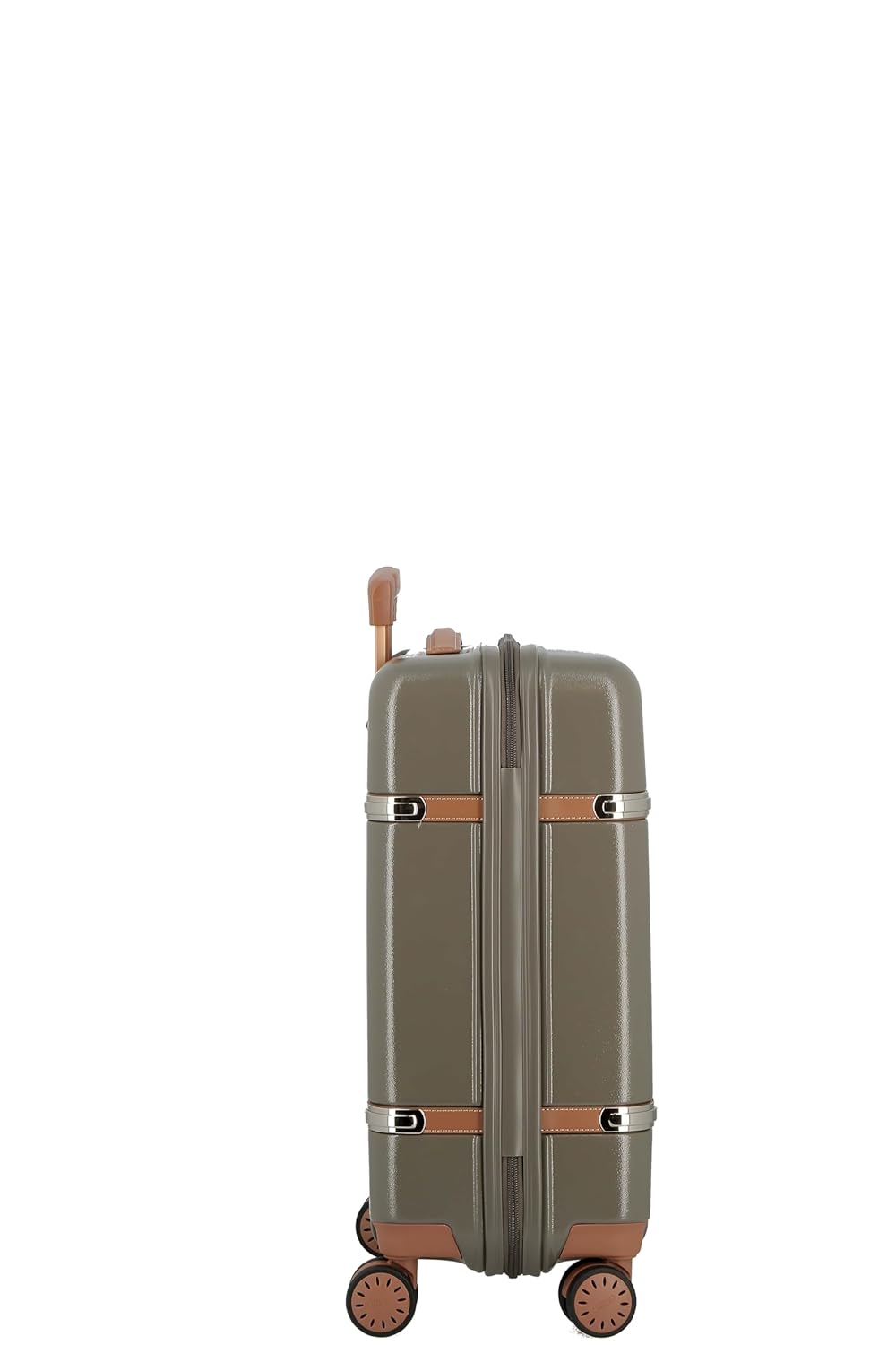 JUMP Cassis RIVIERA-Khaki-Cabin-55cm Eco Responsible Expandable Hardsided 8 Wheel Luggage with TSA Lock, Anti-Theft Zipper, Name Tag and Luxury Bag Cover