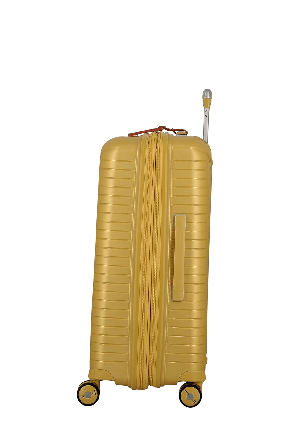 JUMP EVAE EV24 Metallic Yellow-Medium-66cm Expandable Hardsided 8 Wheel Luggage with TSA Lock, Shoe Pouch, Wet Pouch, Laundry Bag and Silicone Name tag
