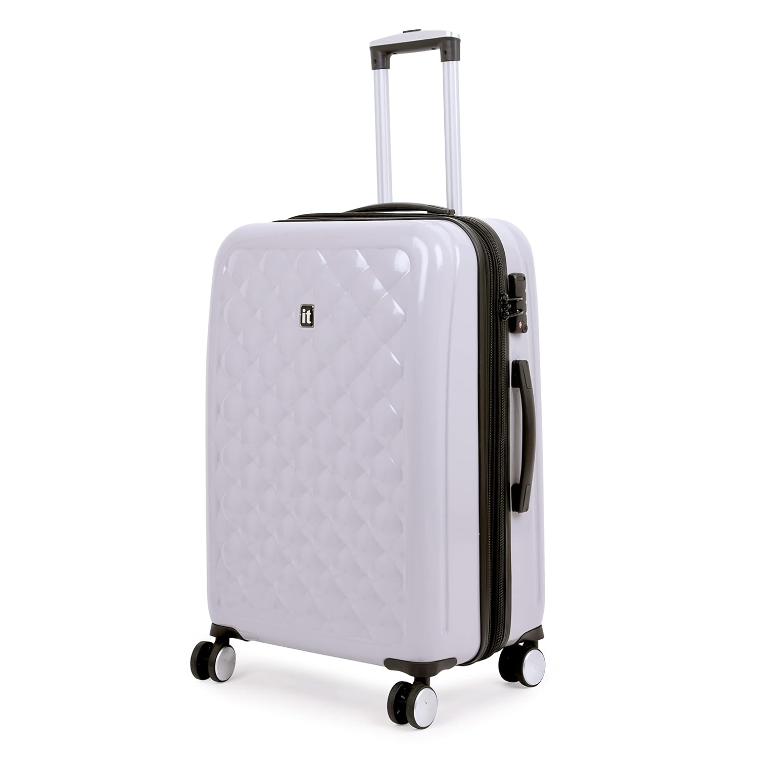 it luggage Fashionista Glossy Grey Medium-24 inches Expandable PC Hardsided with TSA Lock 8 Wheel Trolley Bag