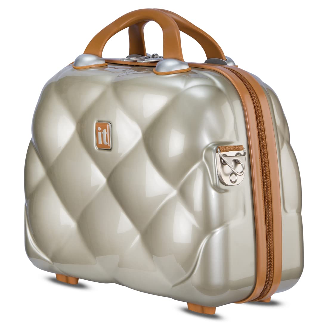 it luggage- Vanity Case-St. Tropez-Champagne with Tan trimmings-14 inches-Hand Bag- Cosmetic box-Hardsided-PC-36cms