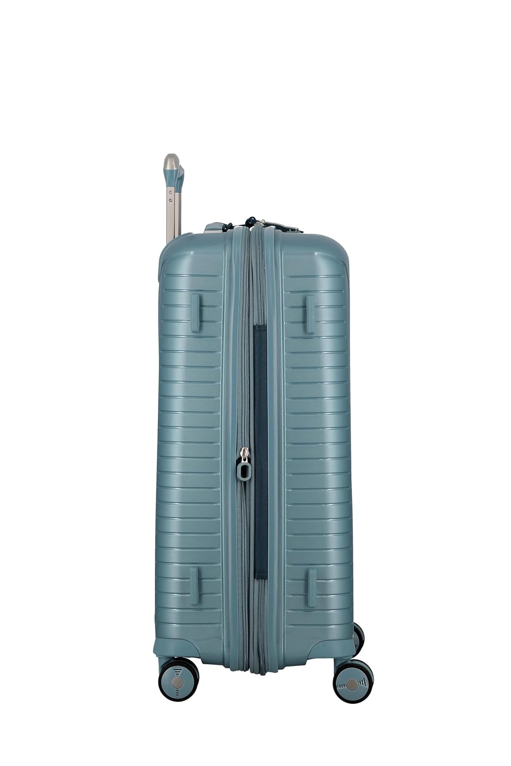 JUMP EVAE EV24 Metallic Light Blue-Medium-66cm Expandable Hardsided 8 Wheel Luggage with TSA Lock, Shoe Pouch, Wet Pouch, Laundry Bag and Silicone Name tag